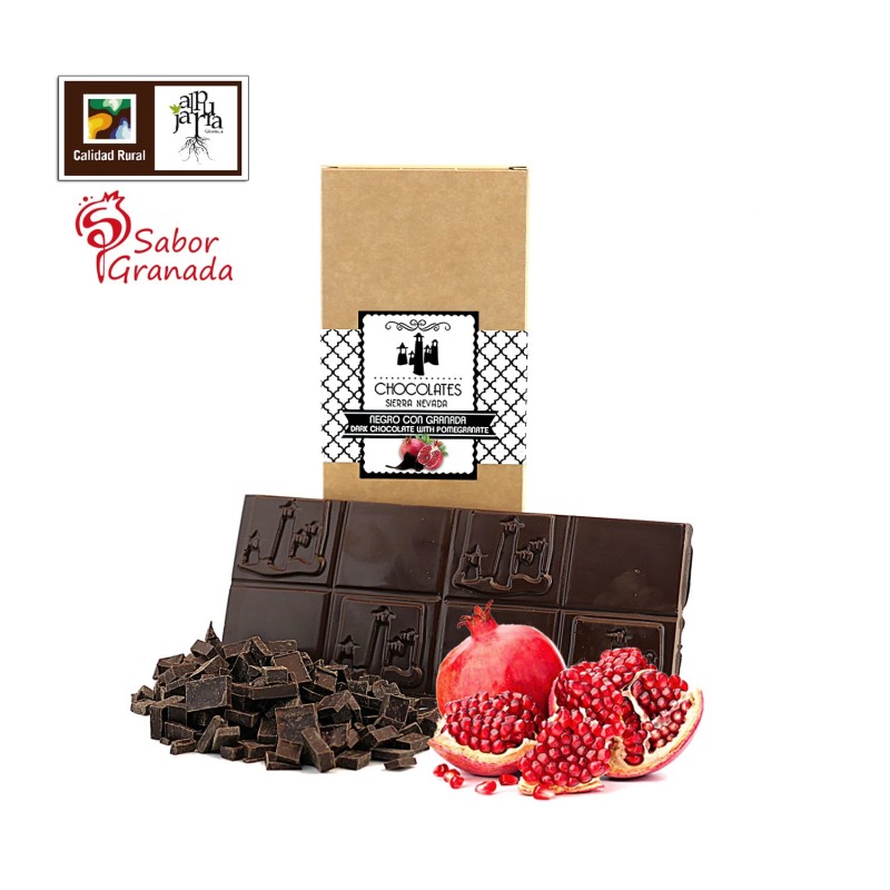 TABLETA CHOCOLATE NEGRO CON GRANADA